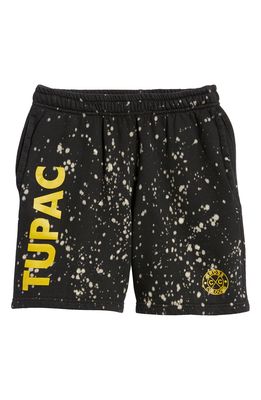 Cross Colours Men's CXC Tupac Hush Shorts in Dark Gray Splatter
