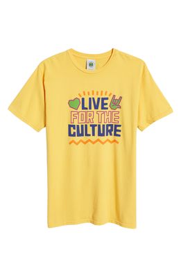 Cross Colours Men's Live for the Culture Cotton Graphic Tee in Yellow
