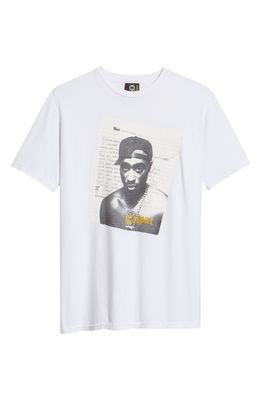 Cross Colours Men's Tupac Poet Cotton Graphic Tee in White