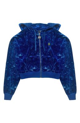 Cross Colours Mineral Wash Crop Jacket in Navy Mineral Wash