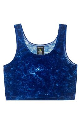 Cross Colours Mineral Wash Crop Tank Top in Navy Mineral Wash