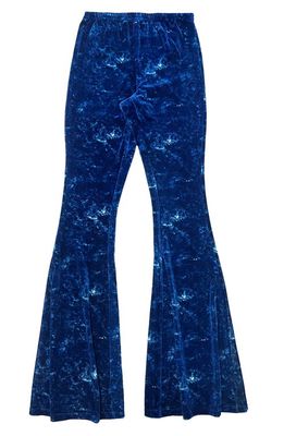 Cross Colours Mineral Wash Faux Suede Bell Bottom Pants in Navy Mineral Wash