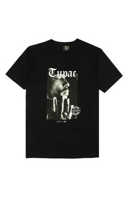 Cross Colours Tupac Meditation Cotton Graphic Tee in Black