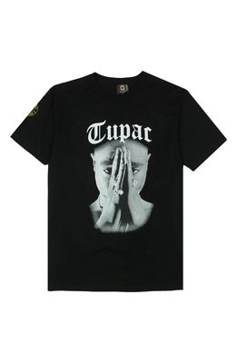 Cross Colours Tupac Pray Cotton Graphic Tee in Black