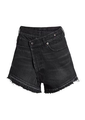 Crossover Denim Shorts