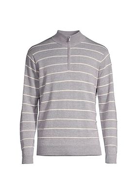 Crown Eastham Striped Quarter-Zip Sweater