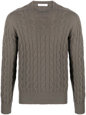 Cruciani crew-neck cable-knit jumper - Green