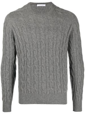 Cruciani crew-neck cable-knit jumper - Grey