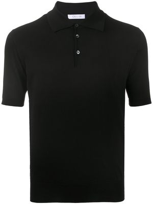 Cruciani fine knit polo shirt - Black