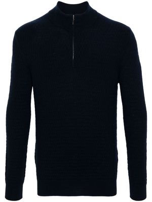 Cruciani half-zip wool jumper - Blue