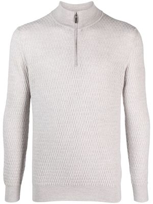 Cruciani half-zip wool jumper - Grey