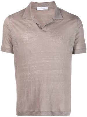 Cruciani lined short-sleeved polo shirt - Brown