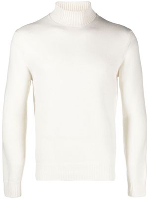 Cruciani mock-neck fine-knit jumper - White