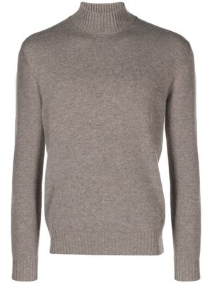 Cruciani mock-neck wool blend jumper - Brown