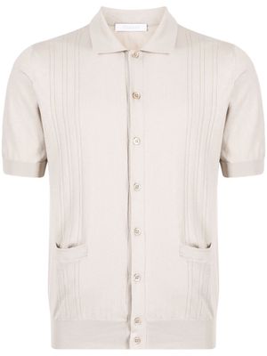 Cruciani pointelle-knit cotton polo shirt - Brown