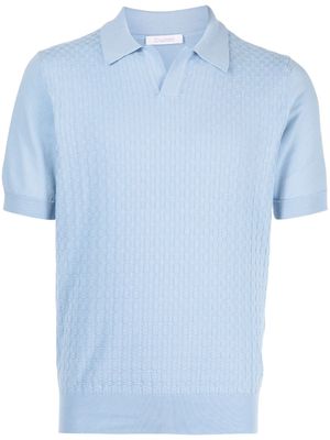Cruciani short-sleeve knitted polo shirt - Blue