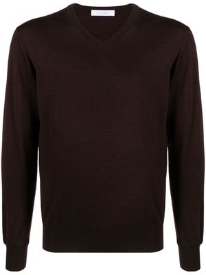 Cruciani V-neck cashmere-blend jumper - Brown