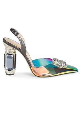 Cruise Control Aurum 100MM Crystal-Embellished Slingback Pumps