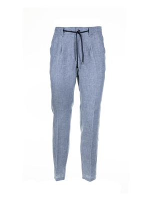 Cruna Mitte Blue Linen Trousers