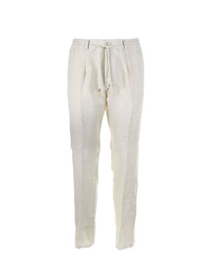 Cruna White Linen Mitte Trousers