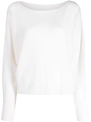 CRUSH CASHMERE boat neck cashmere jumper - White
