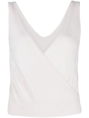CRUSH CASHMERE Ivy V-neck cashmere vest - White