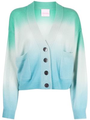 CRUSH CASHMERE ombre button-up cardigan - Green