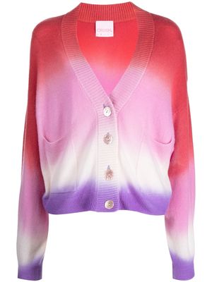CRUSH CASHMERE ombre button-up cardigan - Pink