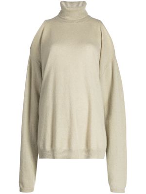 CRUSH CASHMERE roll-neck cashmere jumper - Neutrals