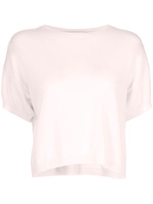 CRUSH CASHMERE short-sleeved cashmere T-shirt - Pink