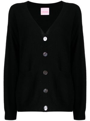 CRUSH CASHMERE V-neck cashmere cardigan - Black
