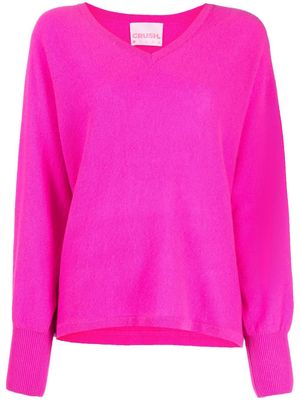 CRUSH CASHMERE V-neck cashmere jumper - Pink