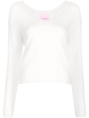 CRUSH CASHMERE V-neck cashmere sweater - White