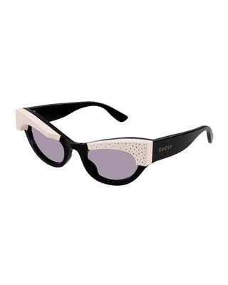 Crystal Acetate Cat-Eye Sunglasses