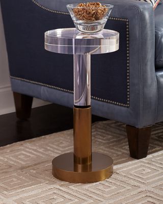 Crystal and Brass Martini Side Table