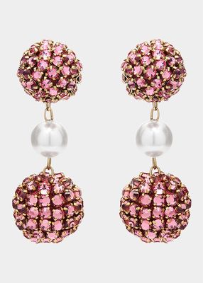 Crystal Balls On Chain Earrings