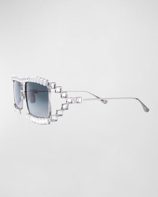 Crystal Boo Titanium Aviator Sunglasses