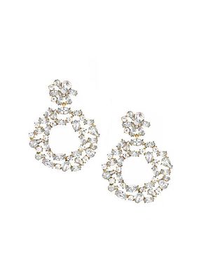 Crystal Bouquet 18K Gold-Plate Crystal Drop Earrings