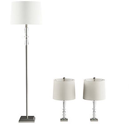 Crystal Column Style Base Lamp - Set Of 3 by Ha stings Home