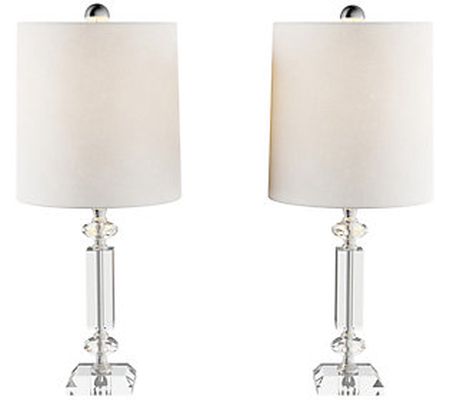 Crystal Column Table Lamps, Set of 2 - Hastings Home