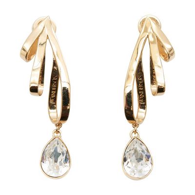 Crystal drop ribbon earrings