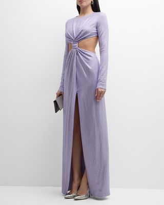 Crystal-Embellished Front Knot Gown