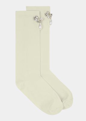 Crystal Embellished Mid-Calf Socks
