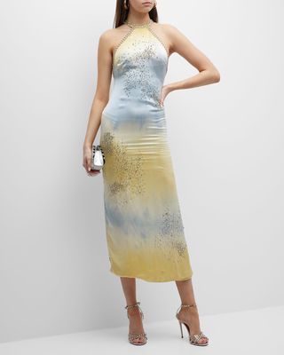 Crystal-Embellished Midi Dress