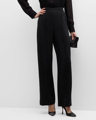 Crystal Embellished Viscose Trousers