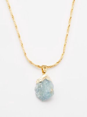 Crystal Haze - Aquamarine & 18kt Gold-plated Necklace - Womens - Blue Multi