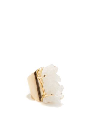 Crystal Haze - Athena Quartz & 18kt Gold-plated Ring - Womens - Clear