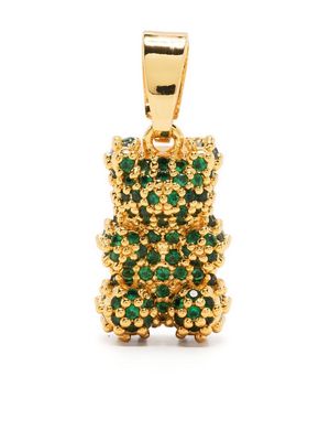 Crystal Haze crystal-embellished teddy-bear pendant - Gold