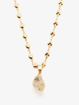 Crystal Haze - Habibi Citrine & 18kt Gold-plated Necklace - Womens - Yellow Multi