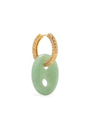 Crystal Haze Infinity green quartz hoops - Gold